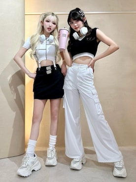 「アイテム（ベスト）」を使った、Darichさん（レディース・160cm）の夏コーディネート