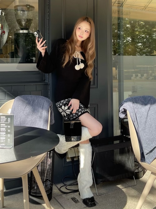 ノルディックパネルニットミニワンピース（ワンピース）｜Darich