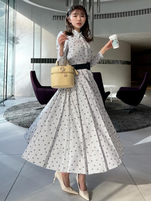 セール】DDストライププリーツロングワンピース（ワンピース）｜Darich