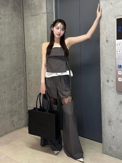 Darich ダーリッチ レースドッキングワイドスラックスパンツ M レースドッキングワイドスラックスパンツ – Darich (ダーリッチ)