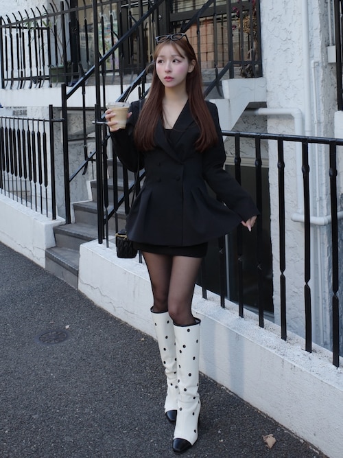 Darich（ダーリッチ） ブーツ バイカラードットロングブーツ