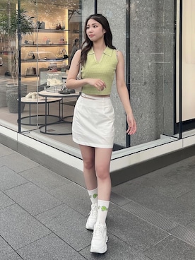 「アイテム（タンクトップ）」を使った、Darichさん（レディース・158cm）の夏コーディネート