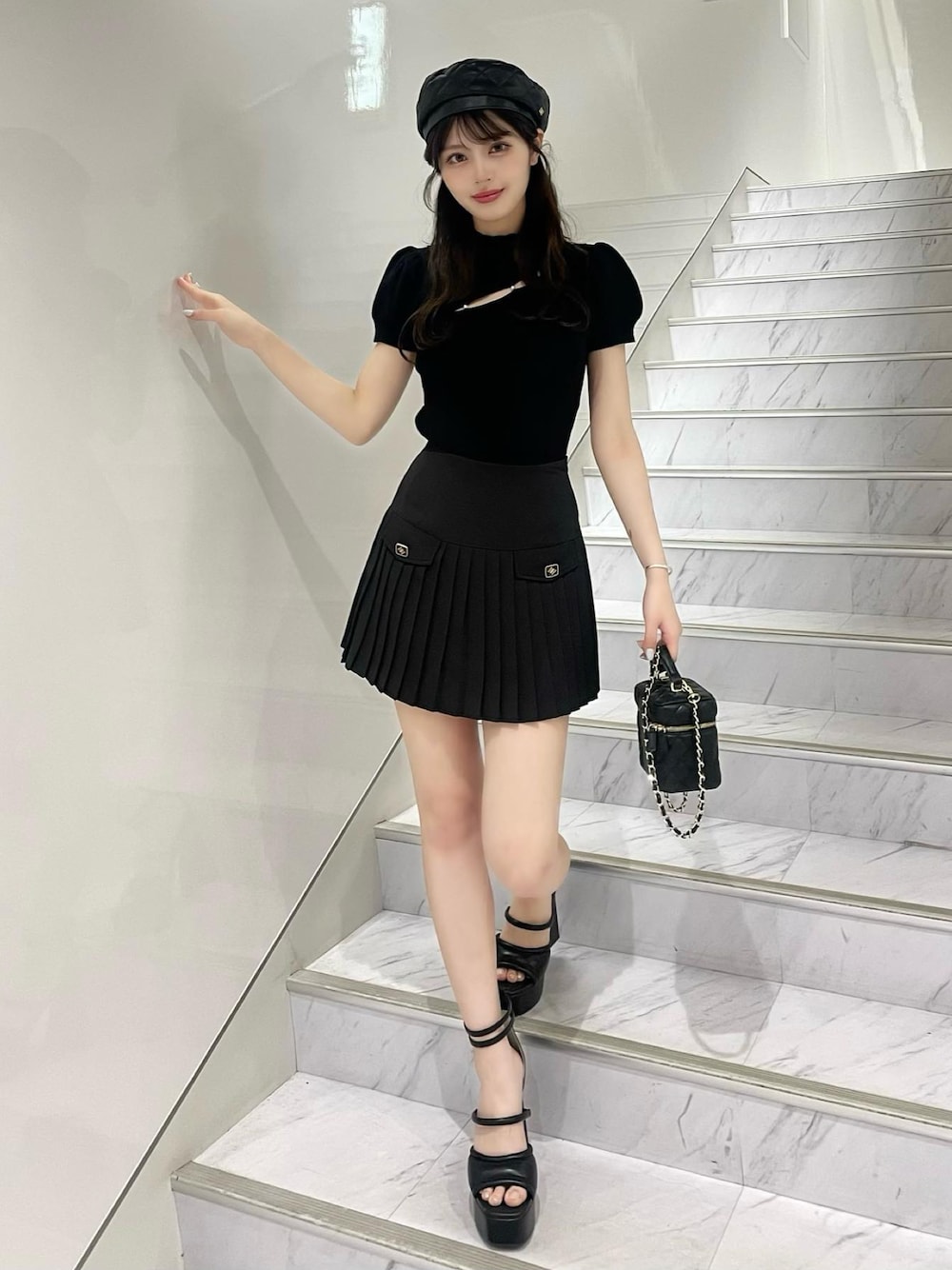 ダーリッチ ナロープリーツミニスカート ブラック ダーリッチ Darich ナロープリーツミニスカート （ブラック