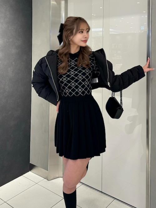 ダイヤ　ミニワンピ ダイヤロゴニットミニワンピース（ワンピース）｜Darich