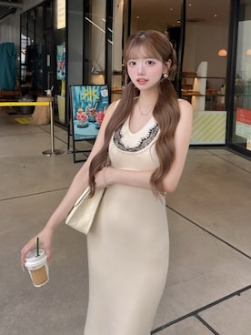 「大人カジュアルコーデ」｜「アイテム（ワンピース）」を使った、Darichさん（レディース・158cm）の夏コーディネート