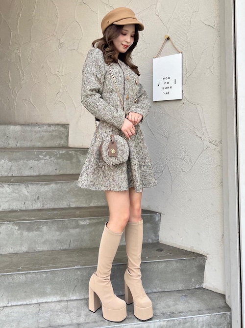 ノーカラーツイードジャケット（ノーカラージャケット）｜Darich