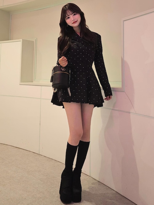 ダーリッチ darich バックコンシャスジャケットミニワンピース DOT FL