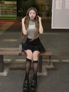 「スカートコーデ」｜「アイテム（ローファー）」を使った、Darichさん（レディース・158cm）の秋コーディネート