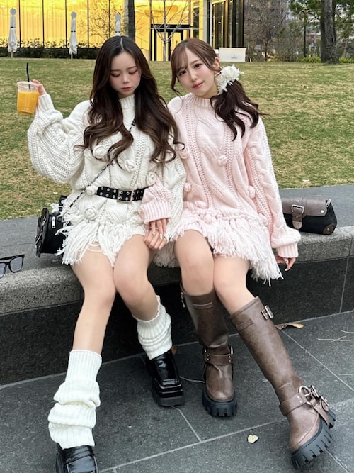 ローズモチーフニットチュニック（ニット/セーター）｜Darich