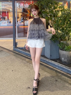 「アイテム（その他トップス）」を使った、Darichさん（レディース・154cm）の夏コーディネート