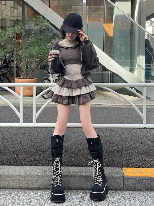 Dロゴボリュームステッチロングブーツ（ブーツ）｜Darich（ダーリッチ