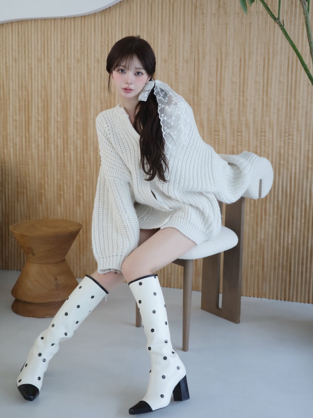 Darich（ダーリッチ）の「バイカラードットロングブーツ（ブーツ