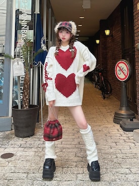 「アイテム（レッグウォーマー）」を使った、Darichさん（レディース・160cm）の秋コーディネート