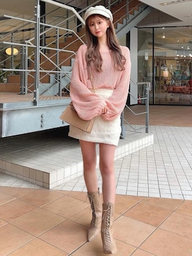 「アイテム（スカート）」を使った、Darichさん（レディース）の冬コーディネート