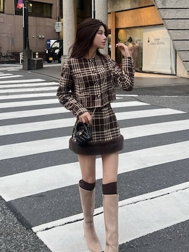「Darich（ダーリッチ）のアイテム（その他アウター）」を使った、Darichさん（レディース・160cm）の秋コーディネート