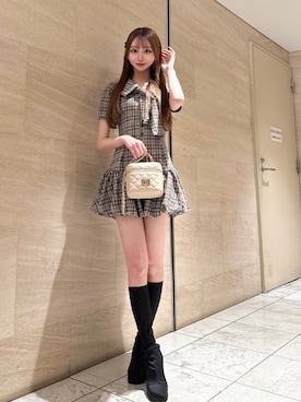 「ミニワンピ」｜Darichさん（レディース・157cm）の春コーディネート