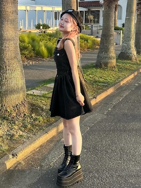 「アイテム（ハンチング/ベレー帽）」を使った、Darichさん（レディース・148cm）の夏コーディネート