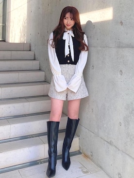 「アイテム（シャツ/ブラウス）」を使った、Darichさん（レディース）の冬コーディネート