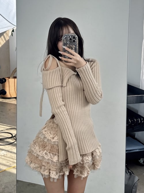 ランダムフリルニットセットアップ（セットアップ）｜Darich