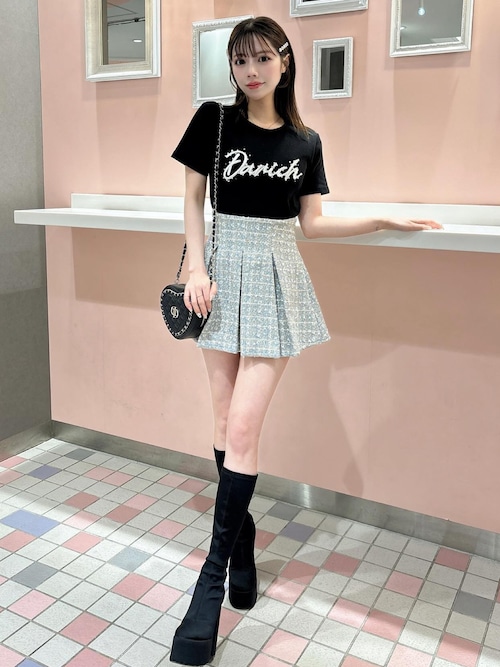 Darich ファンシーツイードフレアミニスカート ファンシーツイードフレアミニスカート – Darich (ダーリッチ)