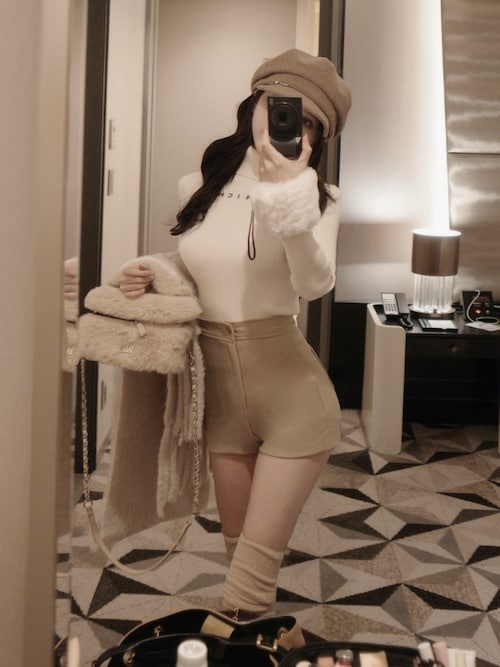 スムースファーリブニットトップス（ニット/セーター）｜Darich