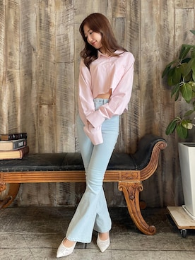 「アイテム（シャツ/ブラウス）」を使った、Darichさん（レディース）の冬コーディネート