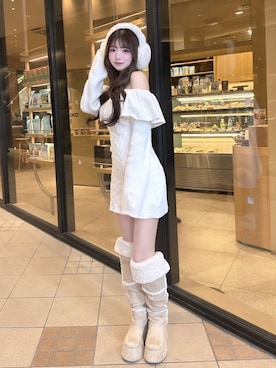 「オトナカジュアル」｜「アイテム（ワンピース/ドレス）」を使った、Darichさん（レディース・158cm）の冬コーディネート