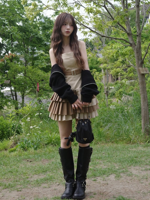 Darich（ダーリッチ） ワンピース アンダーベルトプリーツミニ