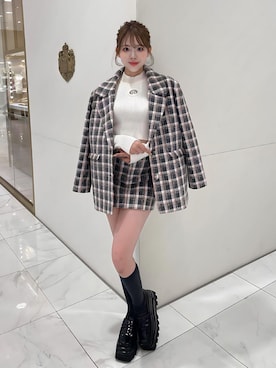 「ツイードジャケット」｜Darichさん（レディース・158cm）の秋コーディネート