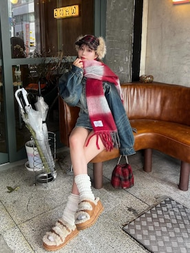 「アイテム（スリッポン）」を使った、Darichさん（レディース・158cm）の秋コーディネート