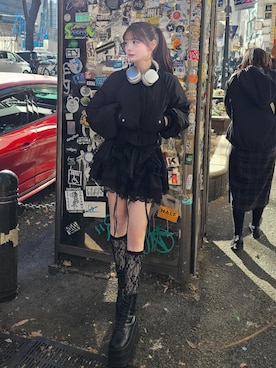 「Darich（ダーリッチ）のアイテム（ジャケット/アウター）」を使った、Darichさん（レディース・157cm）の冬コーディネート