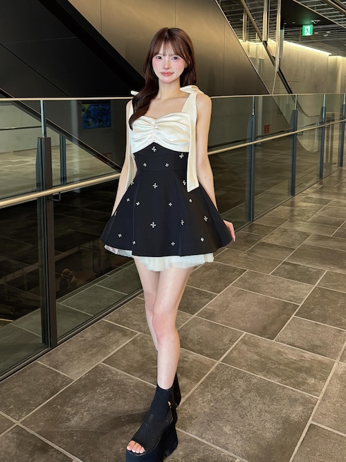 Darich（ダーリッチ） ワンピース リボングロウフレアミニワンピース