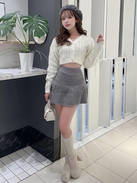 「秋冬」｜「アイテム（ハンチング/ベレー帽）」を使った、Darichさん（レディース・158cm）の秋コーディネート
