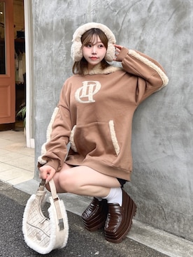 「アイテム（イヤーマフ）」を使った、Darichさん（レディース・164cm）の秋コーディネート