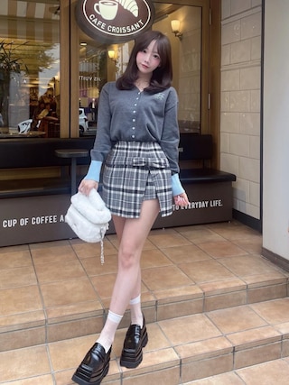 Darich（ダーリッチ）の「スリットチェックリボンミニスカート
