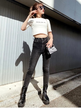 「アイテム（Tシャツ/カットソー）」を使った、Darichさん（レディース）の夏コーディネート