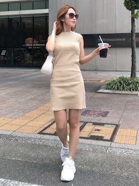 「アイテム（ショルダーバッグ）」を使った、Darichさん（レディース）の夏コーディネート