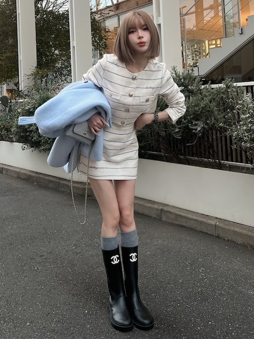 Darich スカート Darlingボーダーツイードミニスカート