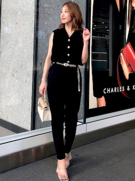 「アイテム（ショルダーバッグ）」を使った、Darichさん（レディース）の夏コーディネート