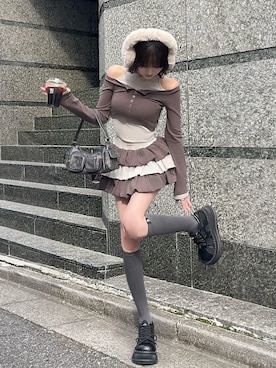 「アイテム（イヤーマフ）」を使った、Darichさん（レディース・165cm）の秋コーディネート