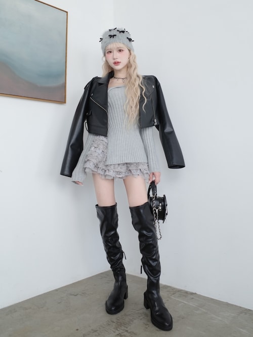 ドロップショートライダースジャケット ドロップショートライダースジャケット（ライダースジャケット