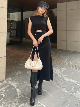 「アイテム（ショルダーバッグ）」を使った、Darichさん（レディース）の夏コーディネート