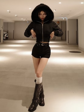 「Darich（ダーリッチ）のアイテム（ジャケット/アウター）」を使った、Darichさん（レディース・160cm）の冬コーディネート