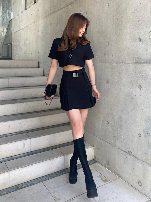 新品未使用♡ Darich ダーリッチ  スーパーストレッチレザーロングブーツ Darich（ダーリッチ）の「スーパーストレッチレザーロングブーツ