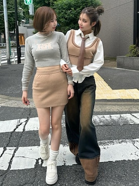 「Darich（ダーリッチ）のアイテム（セットアップ）」を使った、Darichさん（レディース・164cm）の秋コーディネート