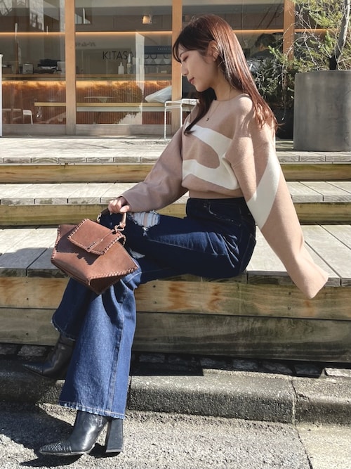 ニュアンスカーブニットトップス（ニット/セーター）｜Darich