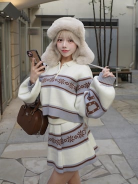 「アイテム（セットアップ）」を使った、Darichさん（レディース・155cm）の秋コーディネート