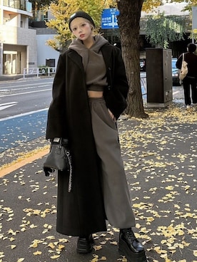 「Darich（ダーリッチ）のアイテム（その他アウター）」を使った、Darichさん（レディース・155cm）の冬コーディネート