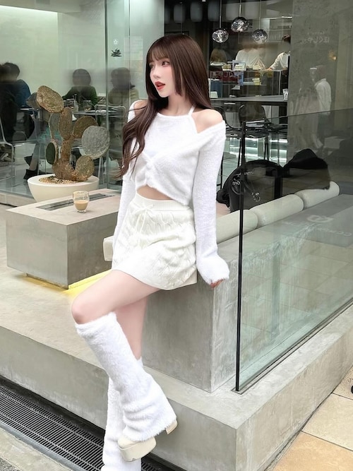 ダーリッチ シャギーニットレッグウォーマー ホワイト ダーリッチ Darich シャギーニットレッグウォーマー （ホワイト