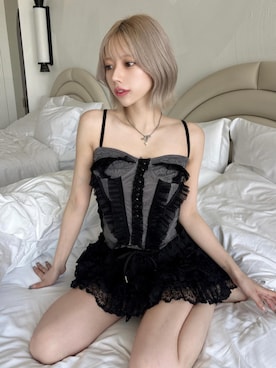 「アイテム（キャミソール）」を使った、Darichさん（レディース・155cm）の夏コーディネート